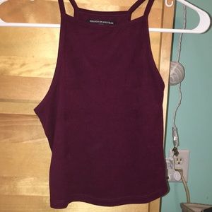 Brandy Melville Maroon Suede Halter Top